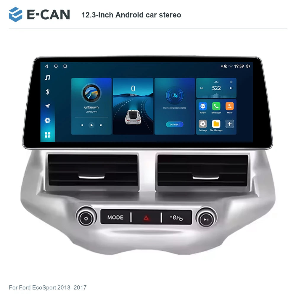 E-CAN 12.3-inch Android car stereo for Ford EcoSport 2013–2017
