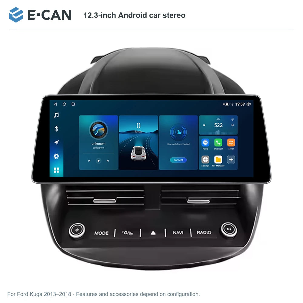 E-CAN 12.3-inch Android car stereo for Ford Kuga 2013–2018