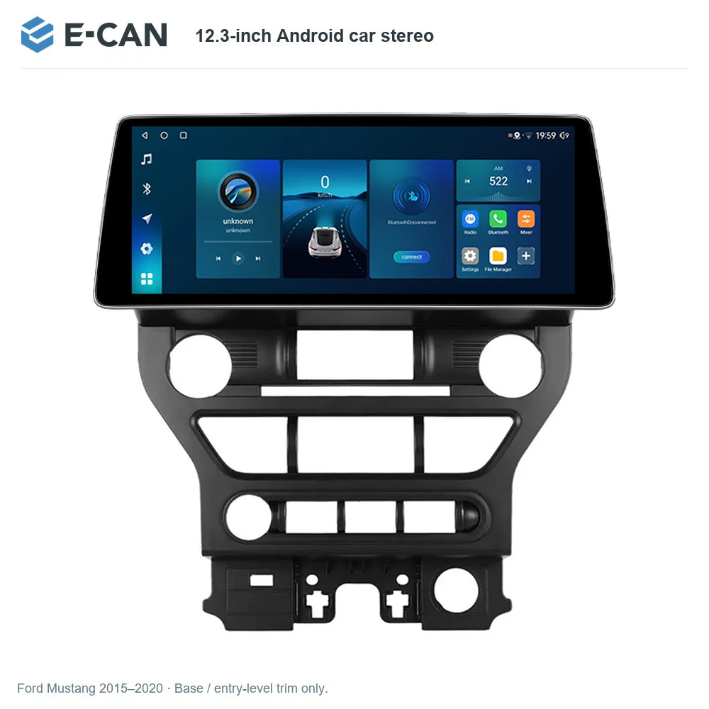 E-CAN 12.3-inch Android car stereo for Ford Mustang 2015–2020
