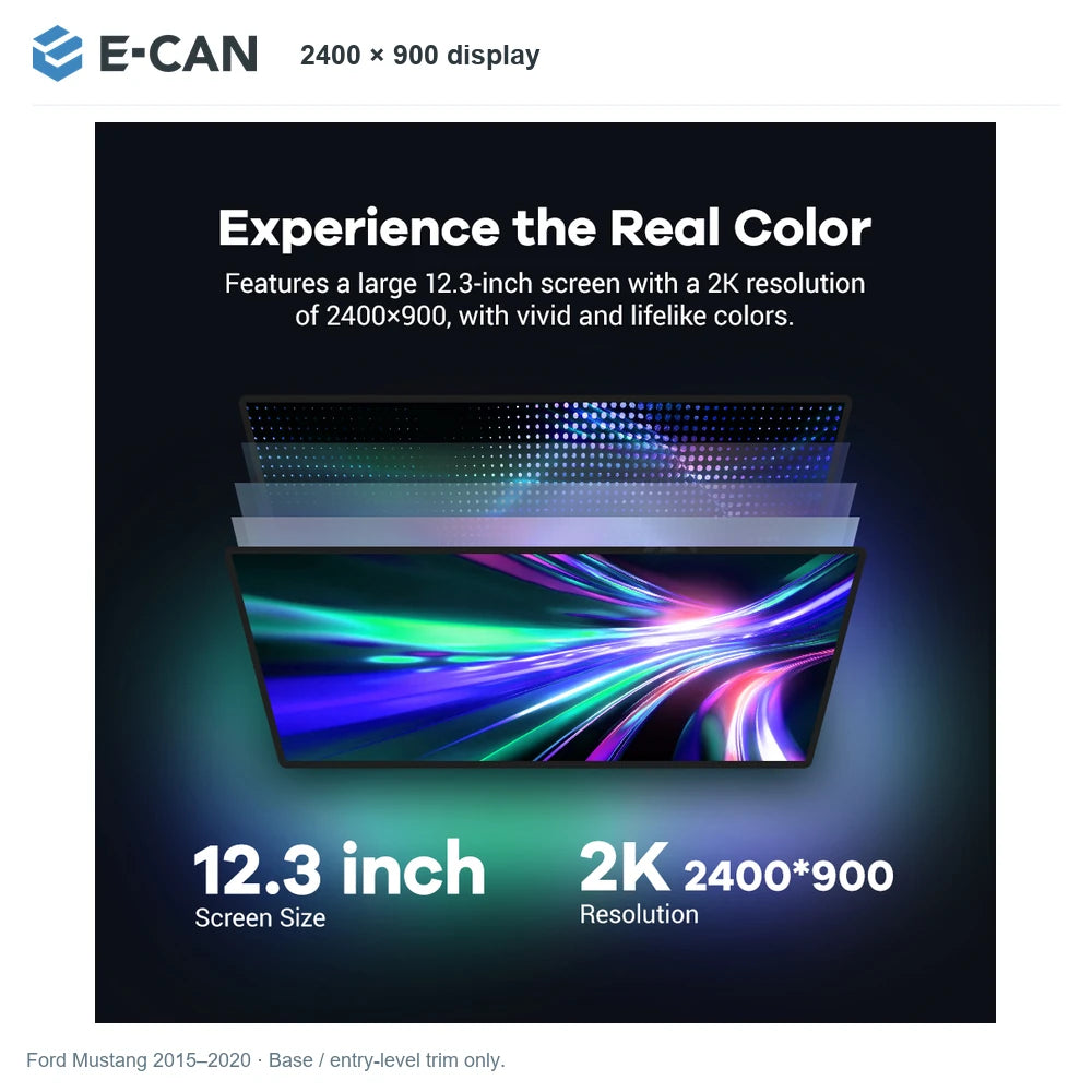 E-CAN 2400 × 900 display for Ford Mustang 2015–2020