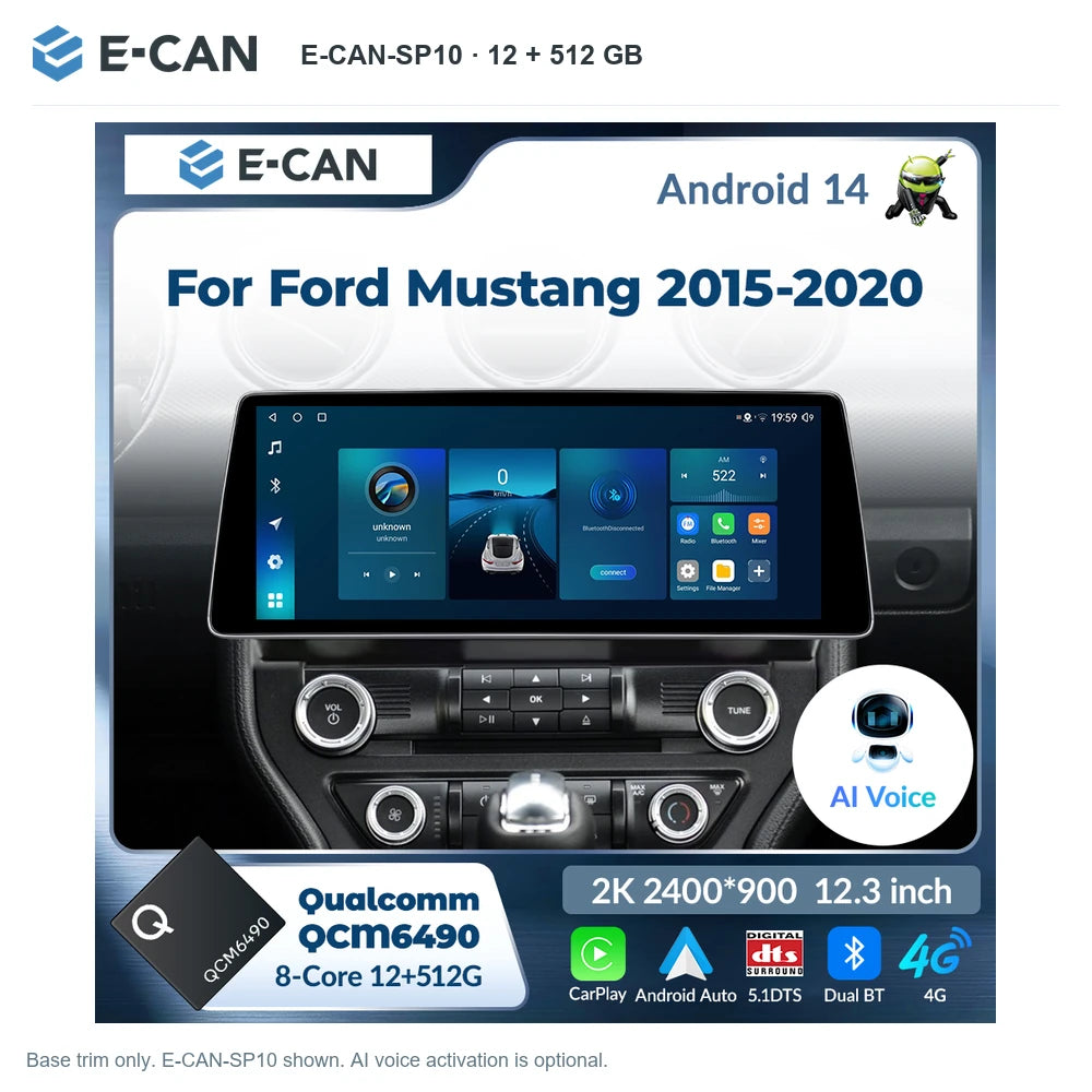 E-CAN E-CAN-SP10 · 12 + 512 GB for Ford Mustang 2015–2020