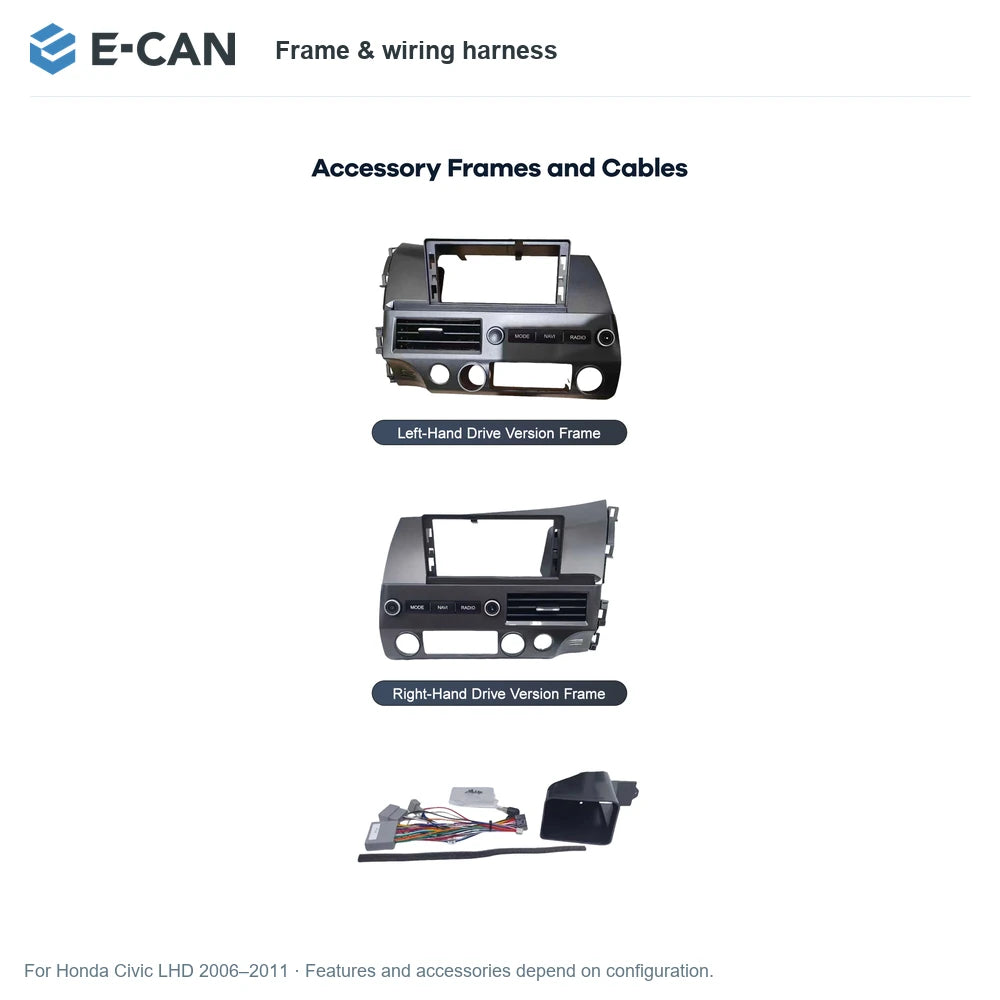 E-CAN Frame & wiring harness for Honda Civic LHD 2006–2011