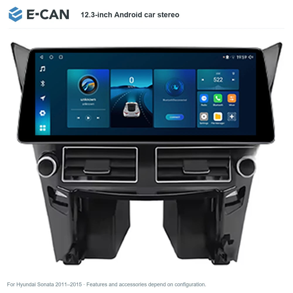 E-CAN 12.3-inch Android car stereo for Hyundai Sonata 2011–2015