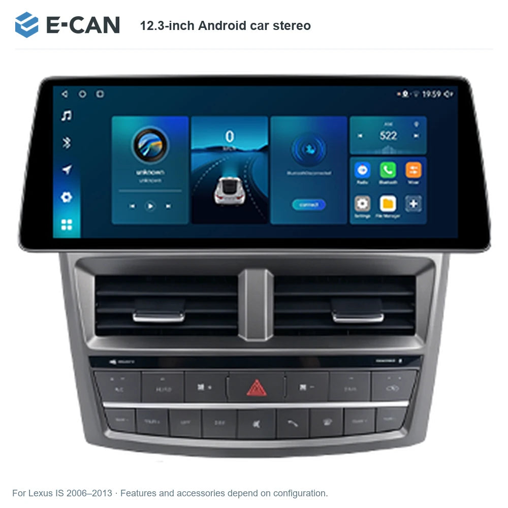 E-CAN 12.3-inch Android car stereo for Lexus IS 2006–2013