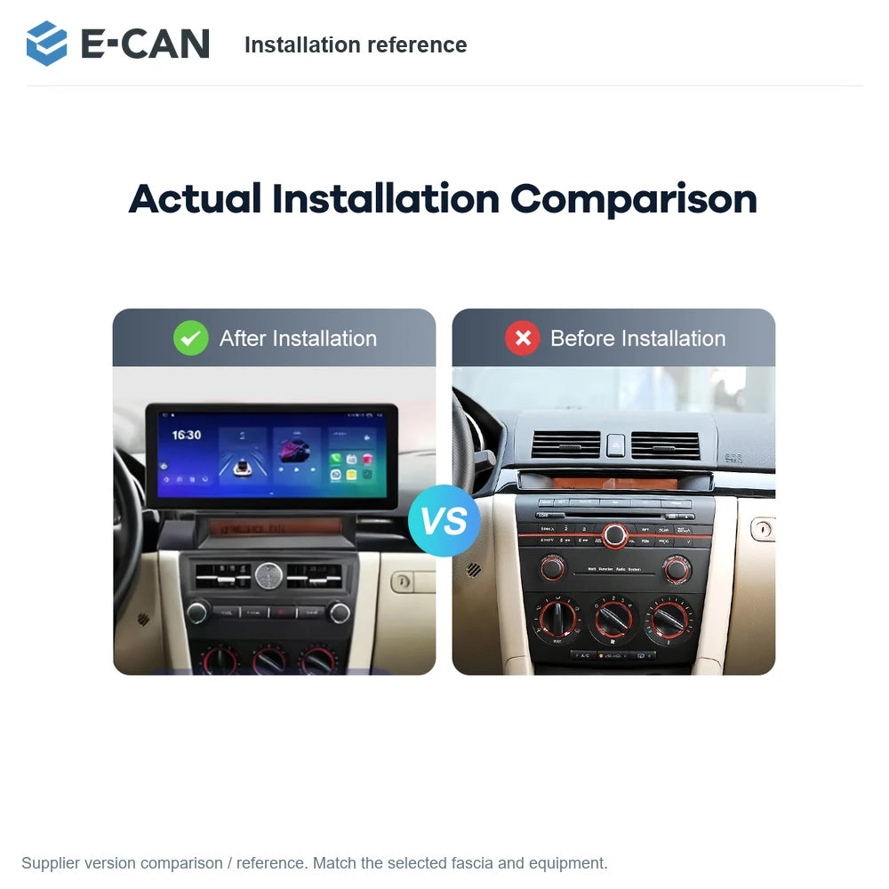 E-CAN Installation reference for Mazda 3 LHD 2004–2009