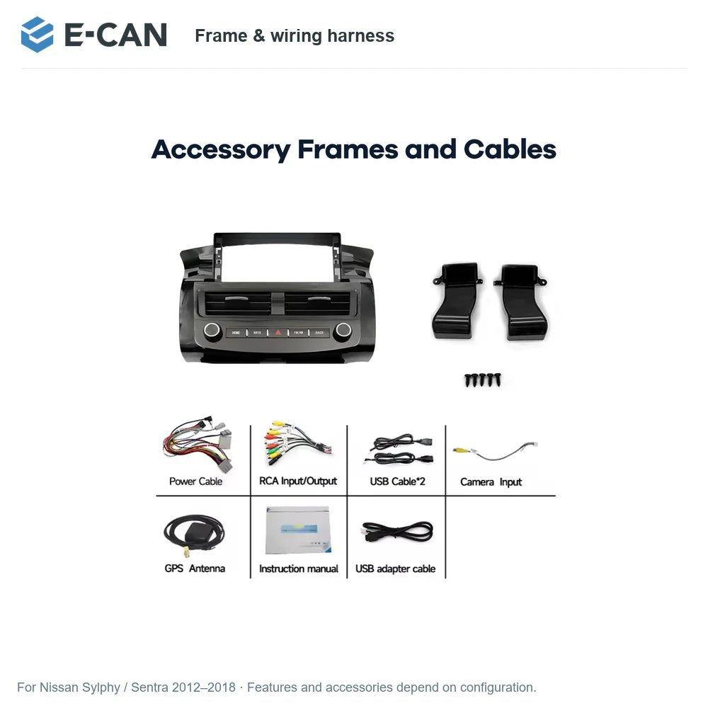 E-CAN Frame & wiring harness for Nissan Sylphy / Sentra 2012–2018