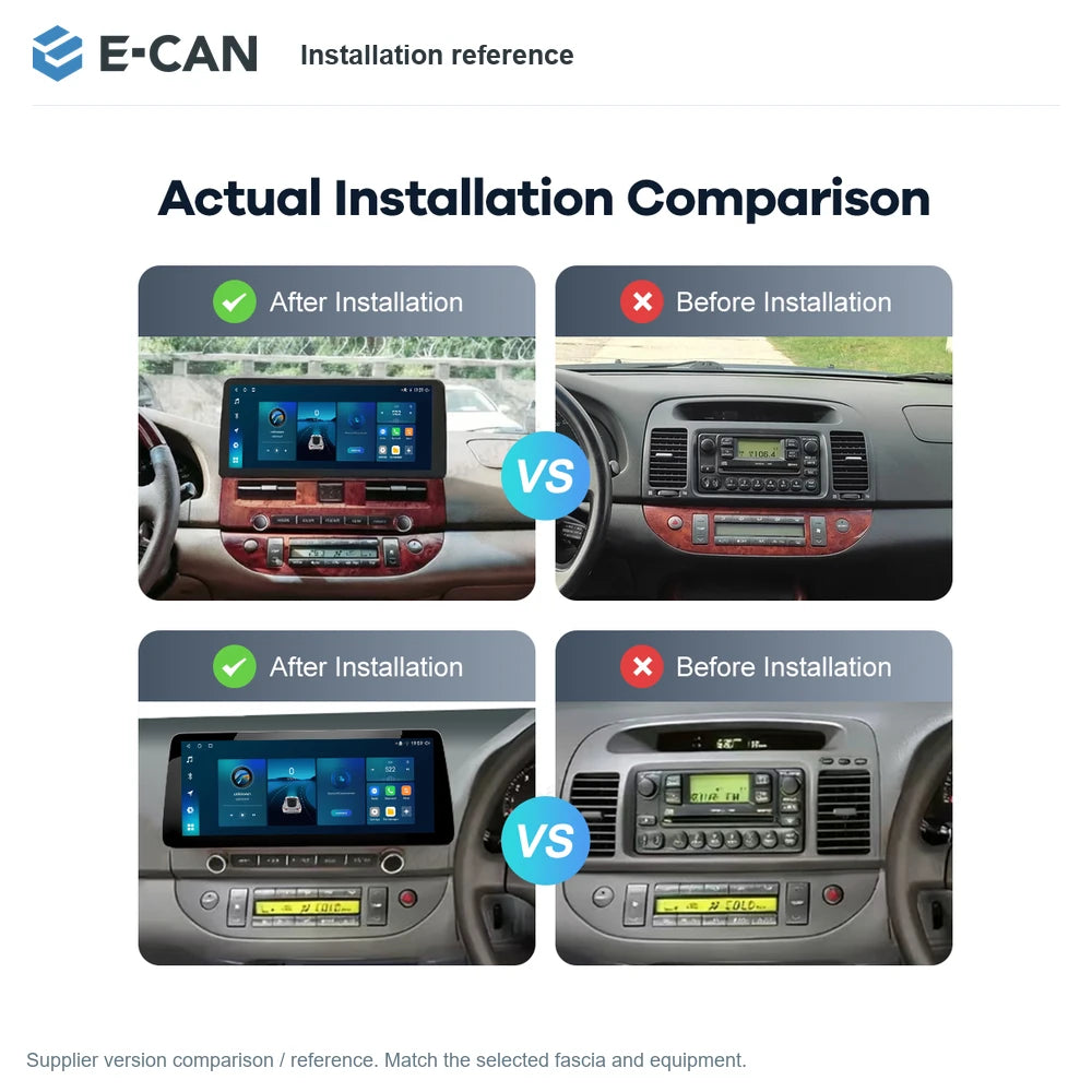 E-CAN Installation reference for Toyota Camry Wood 2003