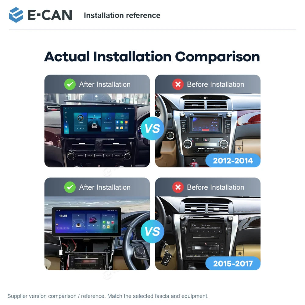 E-CAN Installation reference for Toyota Camry 2012–2014