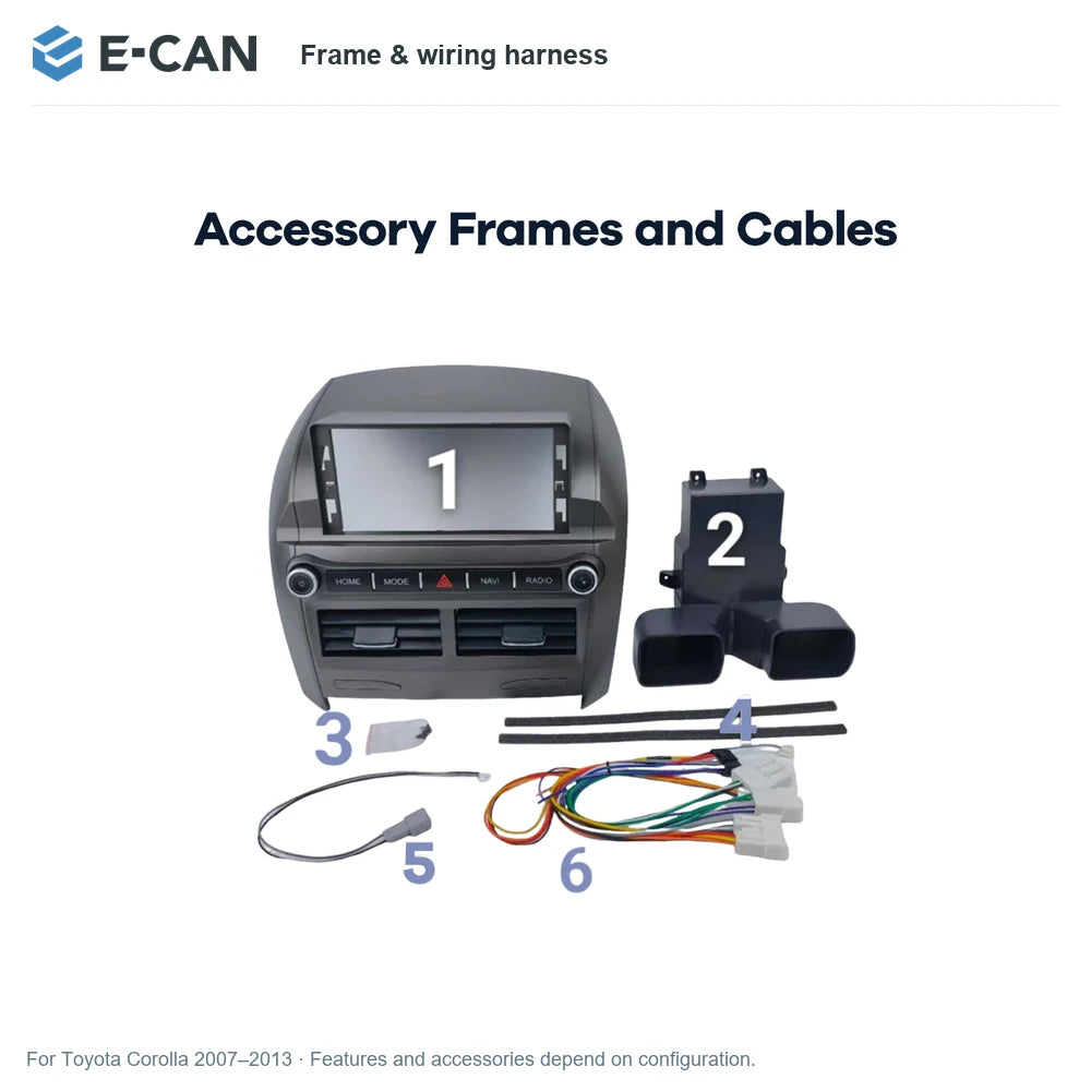 E-CAN Frame & wiring harness for Toyota Corolla 2007–2013