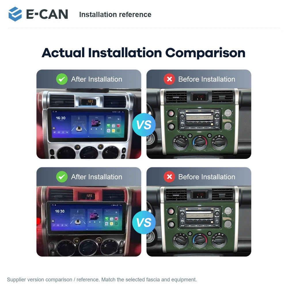 E-CAN Installation reference for Toyota FJ Cruiser Silver 2007–2013