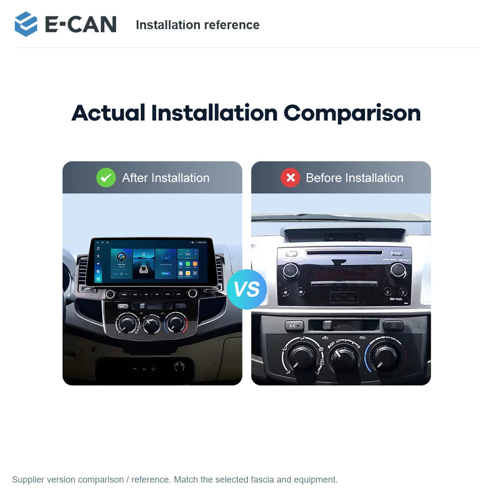 E-CAN Installation reference for Toyota Fortuner Manual AC 2009–2015