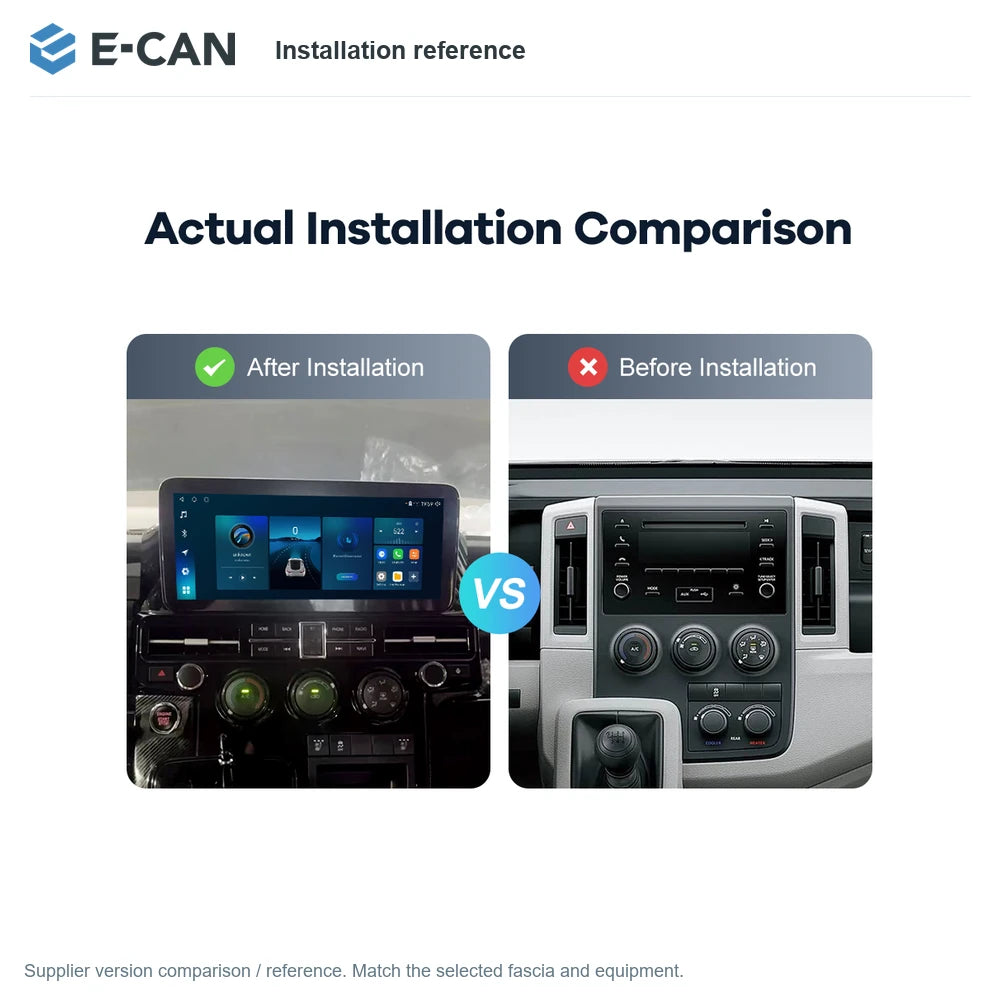 E-CAN Installation reference for Toyota Hiace RHD 2019