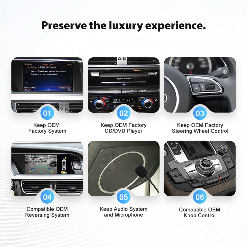 For Audi A4 RS4 B8 B9 2008-2016 8.8" Linux Car Audio Head Unit Wireless CarPlay/Android Auto Bluetooth | EC-L1