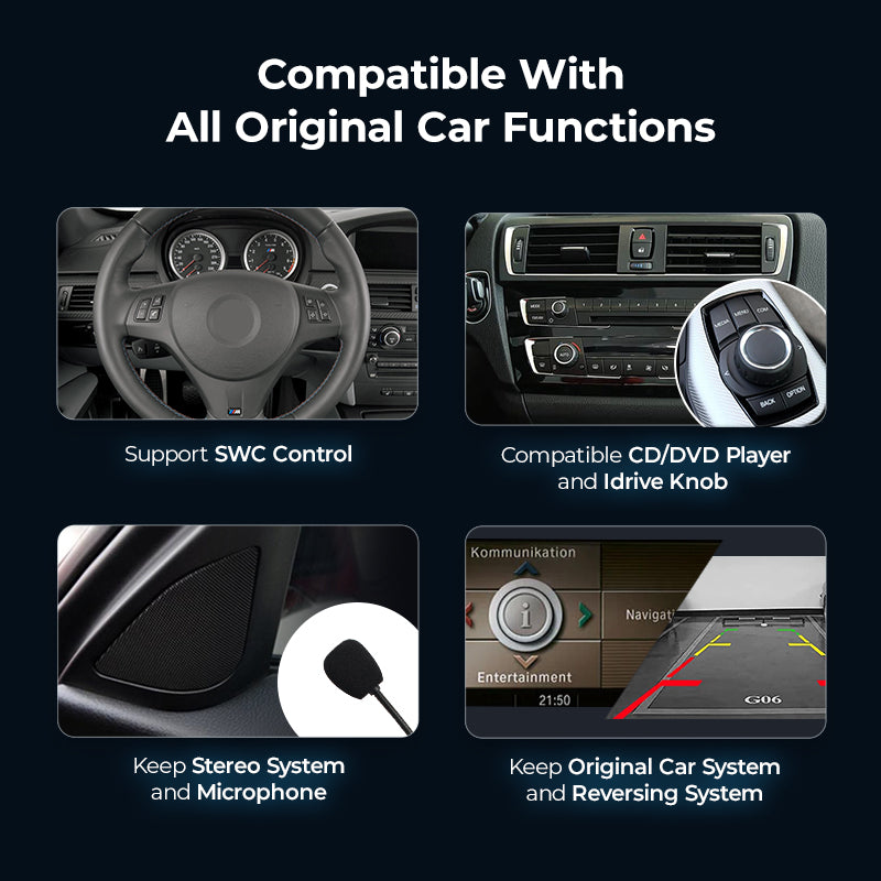 12.3" Head Unit 2005-2011 BMW 3/5 Series E60 E61 E63 E92 E93 Linux Screen Apple CarPlay Navigation | EC-L1