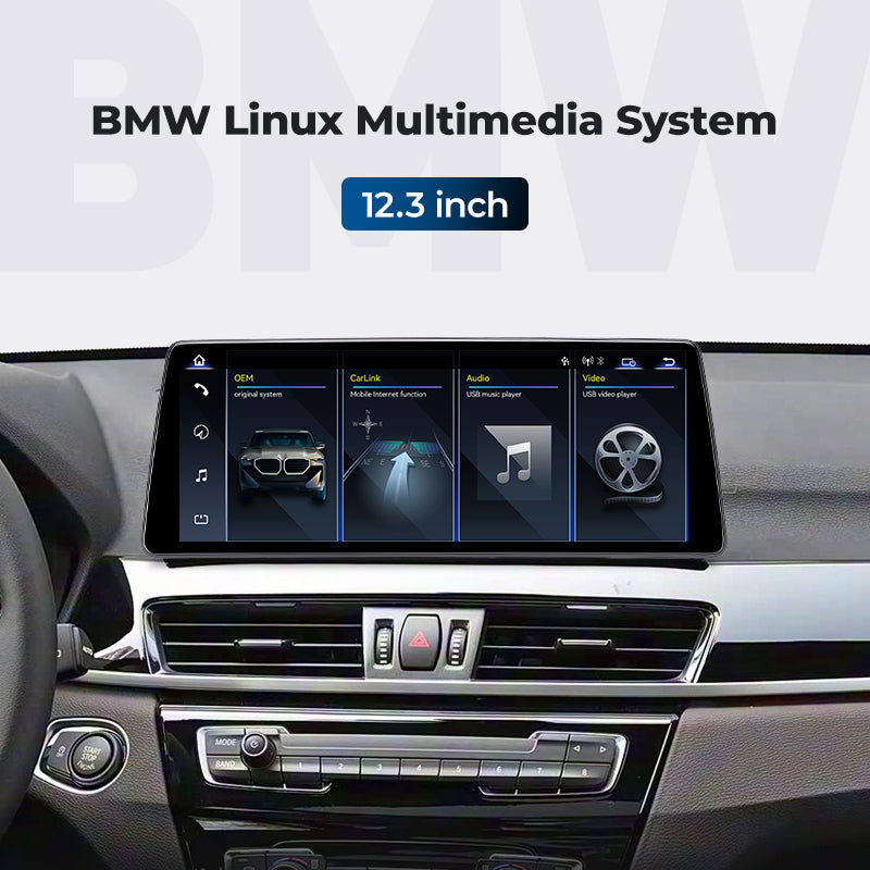 For BMW X1 X2 F48 F49 2015-2020 Linux Screen Apple CarPlay 10.25" 12.3" Multimedia Player | EC-L1