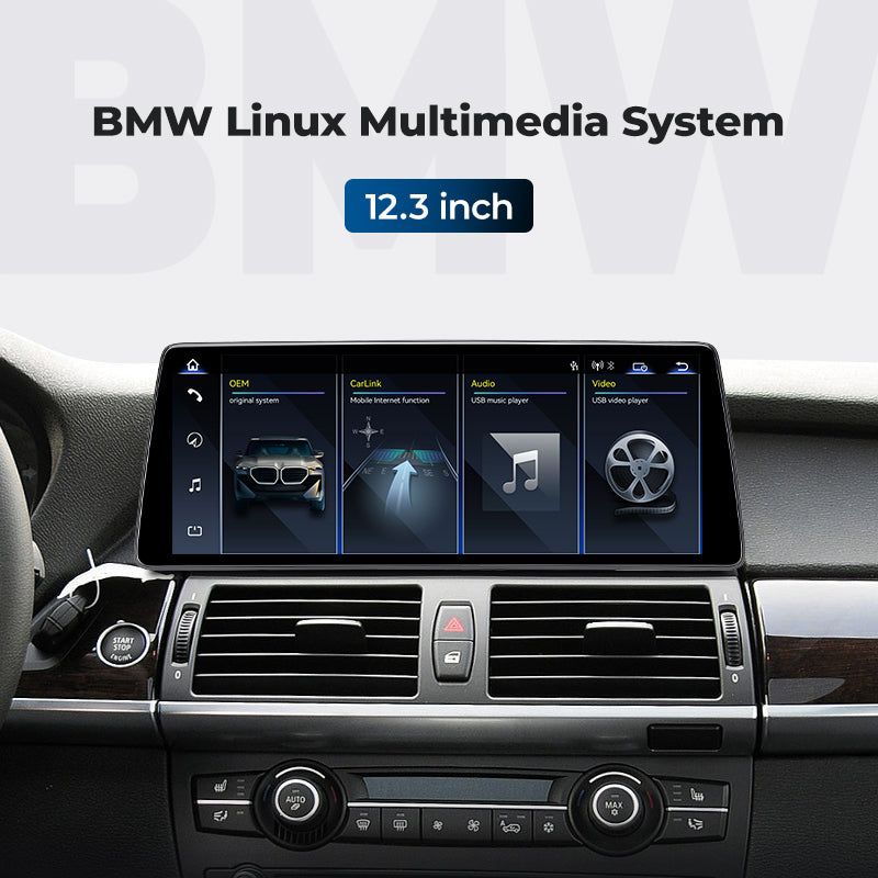 Para BMW X5 X6 E70 E71 2007-2013 Pantalla Linux Apple CarPlay 10.25" 12.3" Reproductor Multimedia | EC-L1