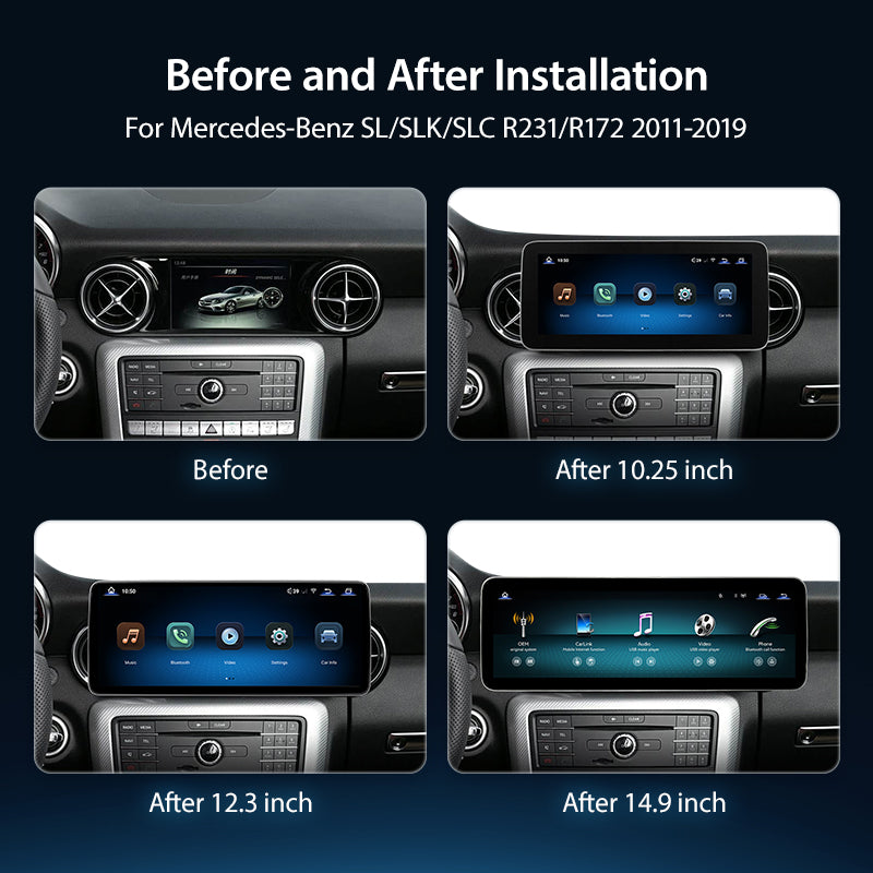For Mercedes Benz SL SLK SLC R231 R172 2011-2019 Wireless CarPlay/Android Auto Linux Touch Screen Multimedia | EC-L1