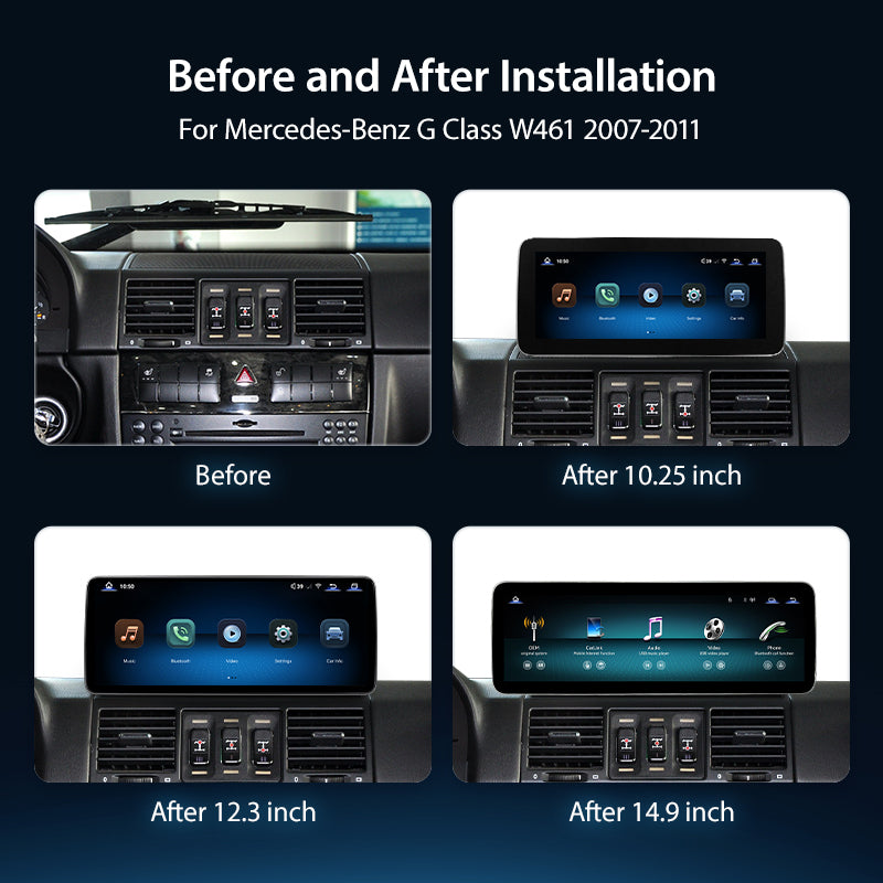 Para Mercedes Benz Clase G W461 2007-2011 Multimedia con pantalla táctil Linux, Apple CarPlay/Android Auto inalámbrico | EC-L1