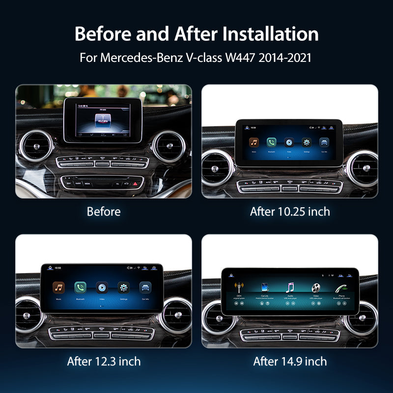 For Mercedes Benz V Class W447 2014-2021 Wireless CarPlay/Android Auto Linux Touch Screen Multimedia | EC-L1