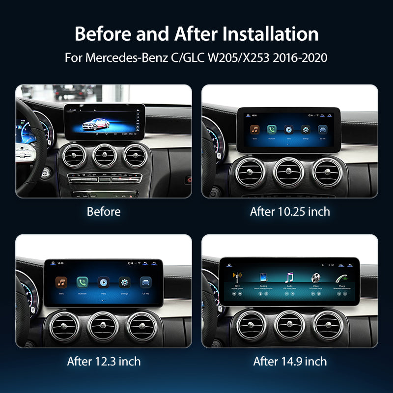 Para Mercedes Benz GLC Clase C W205 X253 2016-2020 Pantalla Táctil Multimedia Linux con CarPlay/Android Auto Inalámbrico | EC-L1