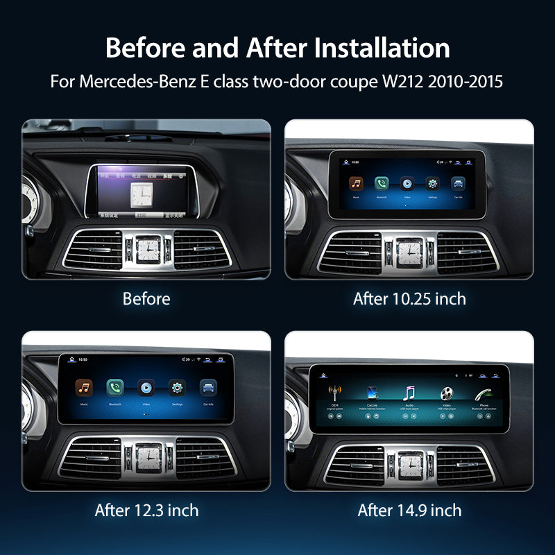 For Mercedes Benz E Class Two-Door Coupe W212 2010-2015 Wireless CarPlay/Android Auto Linux Touch Screen Multimedia | EC-L1