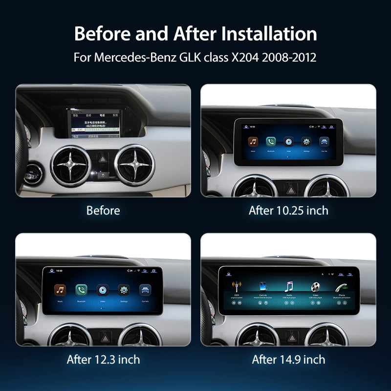 For Mercedes Benz GLK Class X204 2008-2012 Wireless CarPlay/Android Auto Linux Touch Screen Multimedia | EC-L1