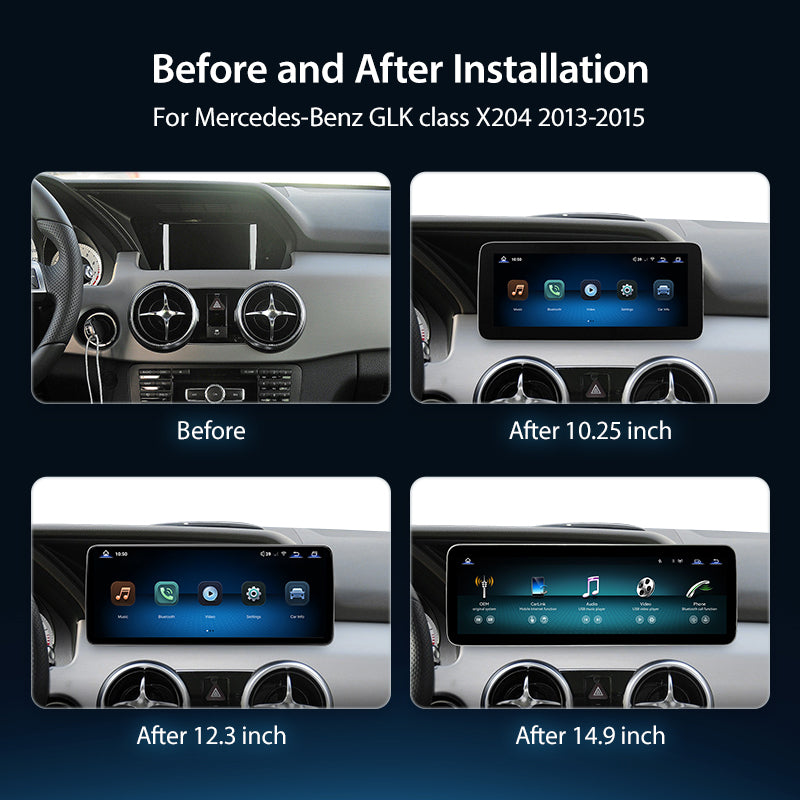 For Mercedes Benz GLK Class X204 2013-2015 Wireless CarPlay/Android Auto Linux Touch Screen Multimedia | EC-L1