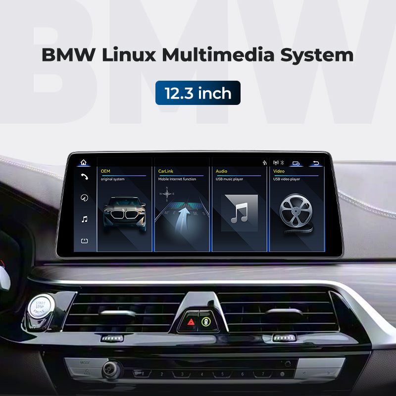 For BMW 5 Series G30 2017-2021 Linux Screen Apple CarPlay 10.25" 12.3" Multimedia Player | EC-L1