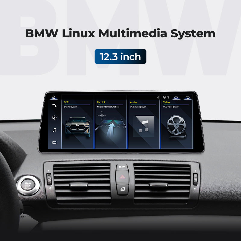 2005-2012 BMW 1 Series E81 E82 E87 E88 Linux Screen Apple CarPlay 10.25" 12.3" Head Unit | EC-L1