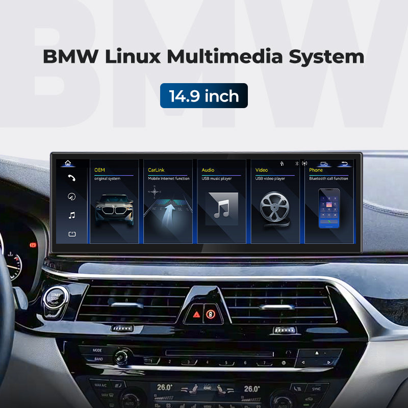For BMW 6 Series F06 F12 2011-2018 Linux Screen Apple CarPlay 14.9" Multimedia Player | EC-L1