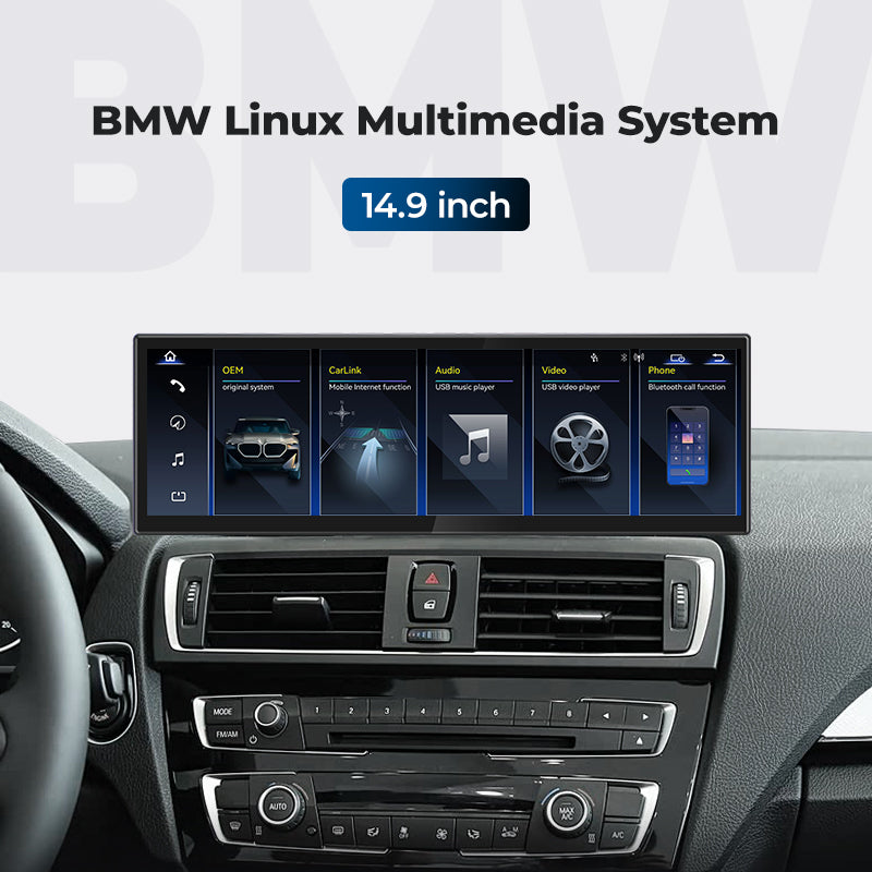 Car Stereo 14.9" 2014-2020 BMW 2 Series Touring F45 Linux Screen Head Unit Apple CarPlay | EC-L1