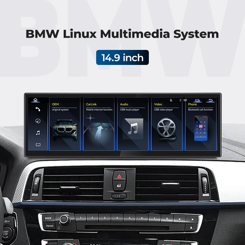 Car Stereo 14.9" 2017-2019 BMW 1/2 Series F20 F21 F22 F23 Linux Screen Head Unit Apple CarPlay | EC-L1