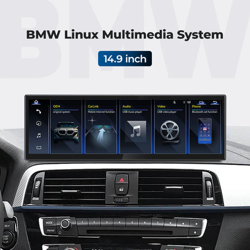 Car Stereo 14.9" 2017-2019 BMW 1/2 Series F20 F21 F22 F23 Linux Screen Head Unit Apple CarPlay | EC-L1