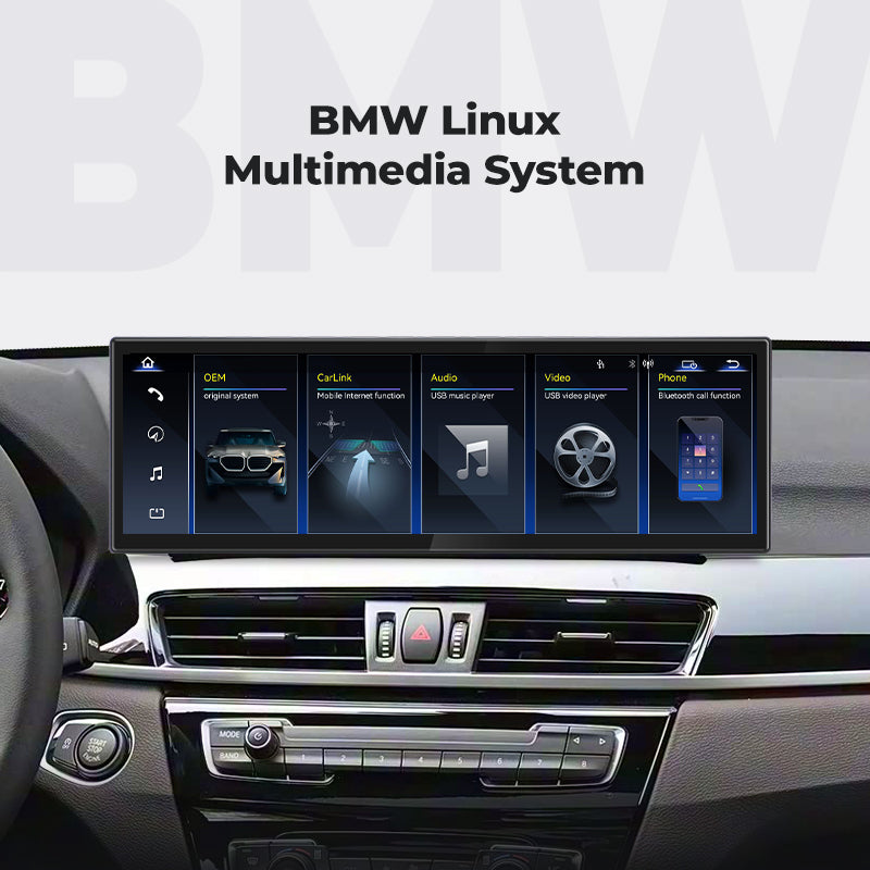 For BMW X1 X2 F48 F49 2015-2020 Linux Screen Apple CarPlay 14.9" Multimedia Player | EC-L1