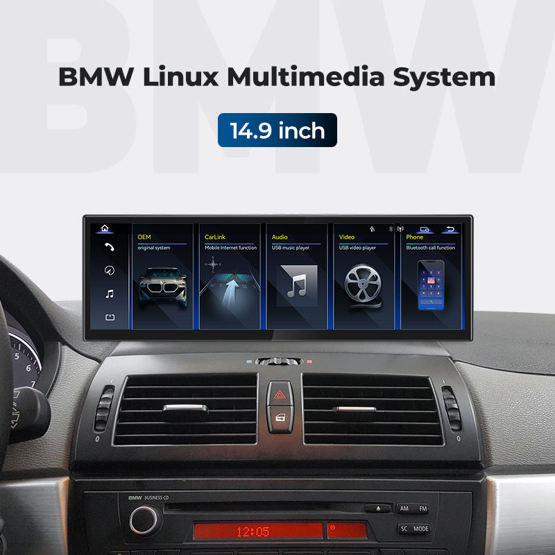 Unidad principal para coche BMW X3 E83 2004-2010, pantalla Linux de 14.9", Apple CarPlay, navegación | EC-L1