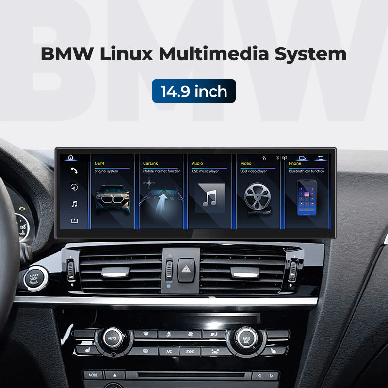 Head Unit 2012-2018 BMW X3 X4 F25 F26 Linux Screen 14.9" Apple CarPlay Multimedia Player | EC-L1