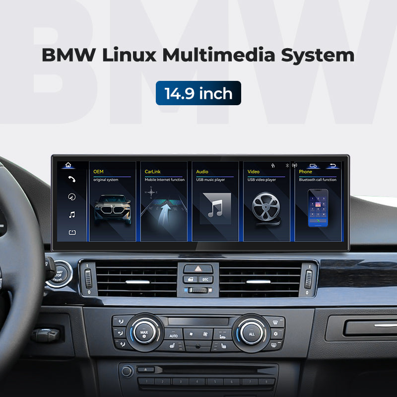 Car Stereo 14.9" 2005-2012 BMW 3 Series E90 E91 Linux Screen Head Unit Apple CarPlay | EC-L1