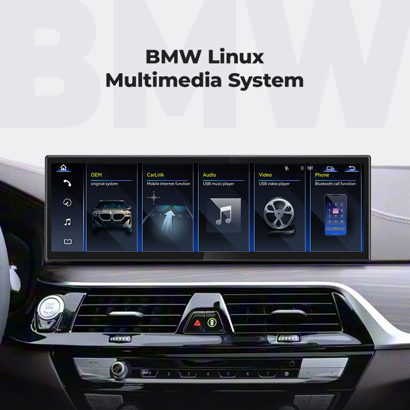 For BMW 5 Series G30 2017-2021 Linux Screen Apple CarPlay 14.9" Multimedia Player | EC-L1