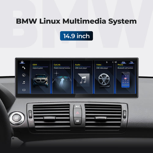 Car Stereo 14.9" 2005-2012 BMW 1 Series E81 E82 E87 E88 Linux Screen Head Unit Apple CarPlay | EC-L1