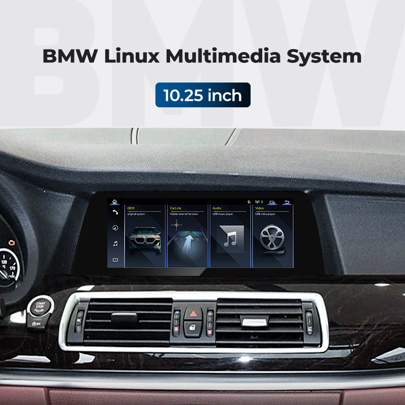 For BMW 5 Series GT F07 2009-2016 Linux Screen Apple CarPlay 10.25" 12.3" Multimedia Player | EC-L1