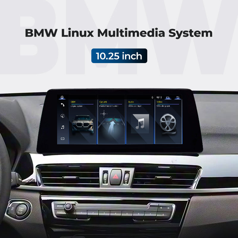 For BMW X1 X2 F48 F49 2015-2020 Linux Screen Apple CarPlay 10.25" 12.3" Multimedia Player | EC-L1