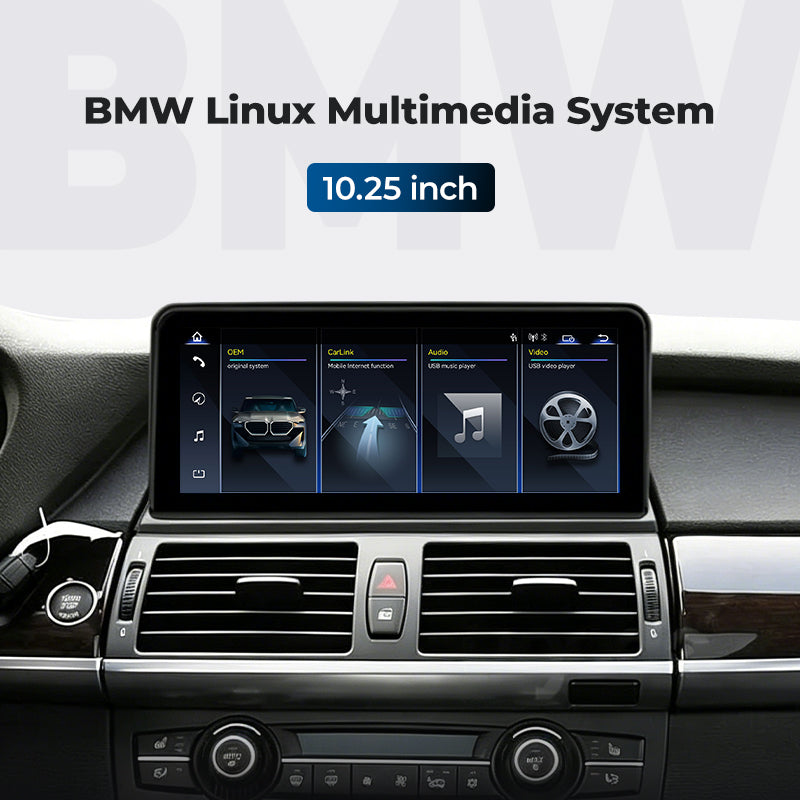 Para BMW X5 X6 E70 E71 2007-2013 Pantalla Linux Apple CarPlay 10.25" 12.3" Reproductor Multimedia | EC-L1