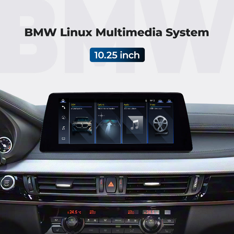 Car Head Unit 2013-2019 BMW X5 X6 F15 F16 Linux Screen 10.25″ 12.3" Apple CarPlay Navigation | EC-L1