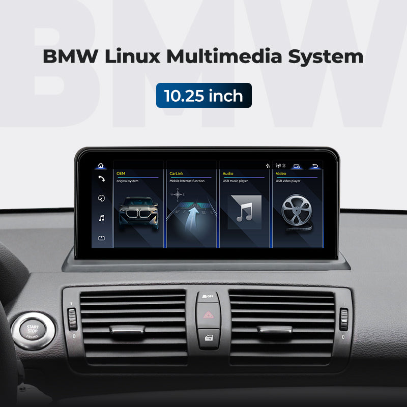 2005-2012 BMW 1 Series E81 E82 E87 E88 Linux Screen Apple CarPlay 10.25" 12.3" Head Unit | EC-L1
