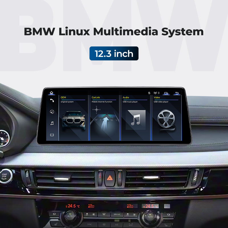 Car Head Unit 2013-2019 BMW X5 X6 F15 F16 Linux Screen 10.25″ 12.3" Apple CarPlay Navigation | EC-L1