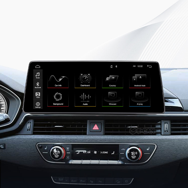 For Audi A4 RS4 B8 B9 2008-2016 12.3" Linux Car Audio Head Unit Wireless CarPlay/Android Auto Bluetooth | EC-L1