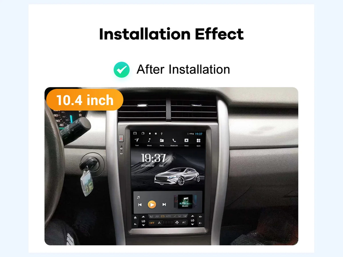 Ford Edge dashboard with the 10.4-inch E-CAN head unit installed