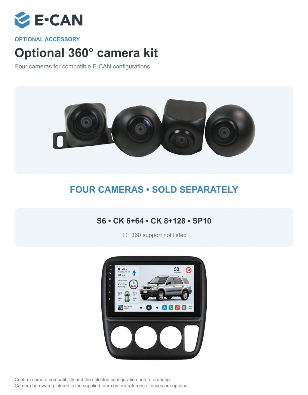Honda CR-V RD 1998 9-inch — 05 360 camera option; installation/UI graphics are illustrative