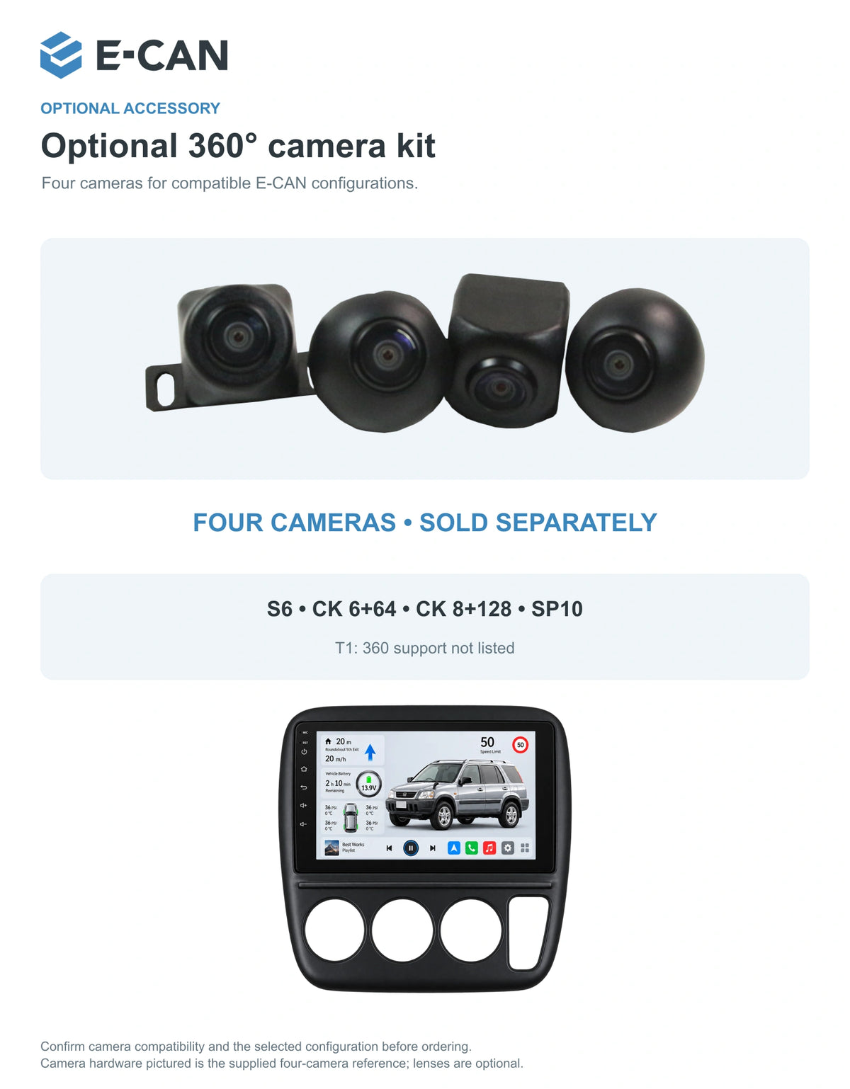 Honda CR-V RD 1998 9-inch — 05 360 camera option; installation/UI graphics are illustrative