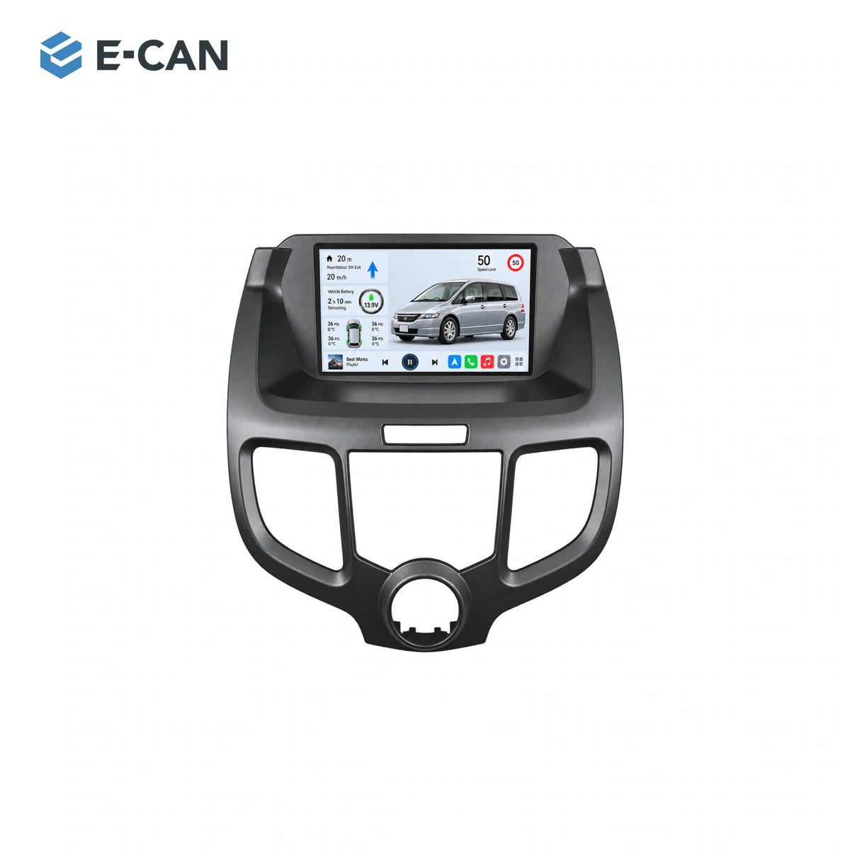 Honda Odyssey RB1 / RB2 2005–2008 10.1-inch — 01 product white; installation/UI graphics are illustrative